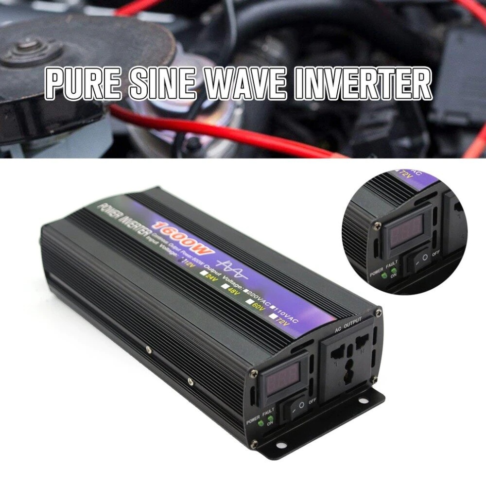 Gambar produk BEZAX Power Inverter Mobil Pure Sine Wave AC 220V 1600W DC 48V - BEZAX