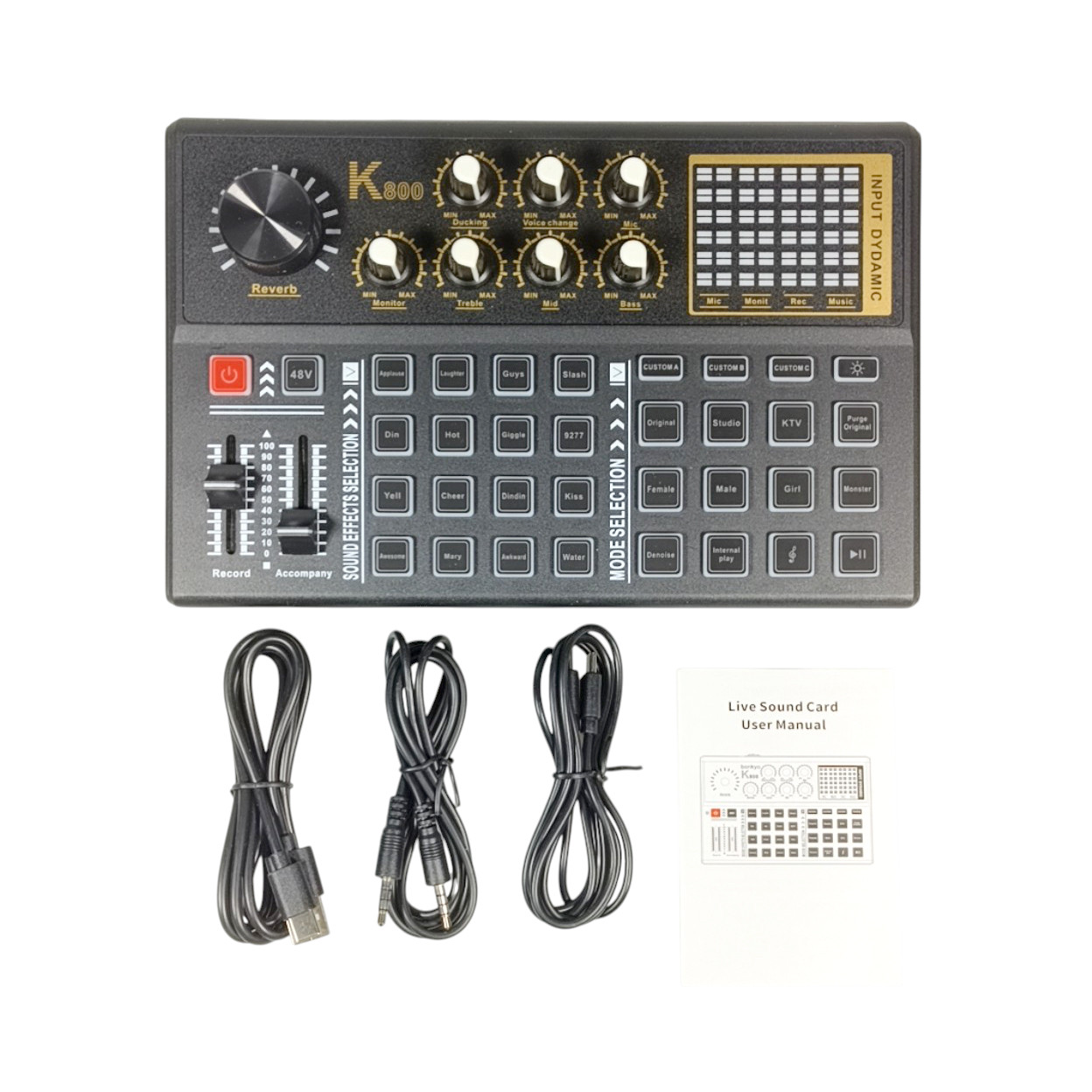 Gambar produk LEEDOAR Mixer Audio External Sound Card Live 16 Effect - K800