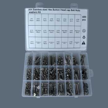 Gambar produk SANJODS Baut Set Screw Bolt Nuts Assortment Kit M3 M4 M5 M6 600PCS - SA6