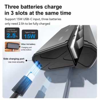Gambar produk TELESIN Charger Baterai Box Kamera GoPro Hero 13 3 Slot with Battery - S0-ECB-12-TGP