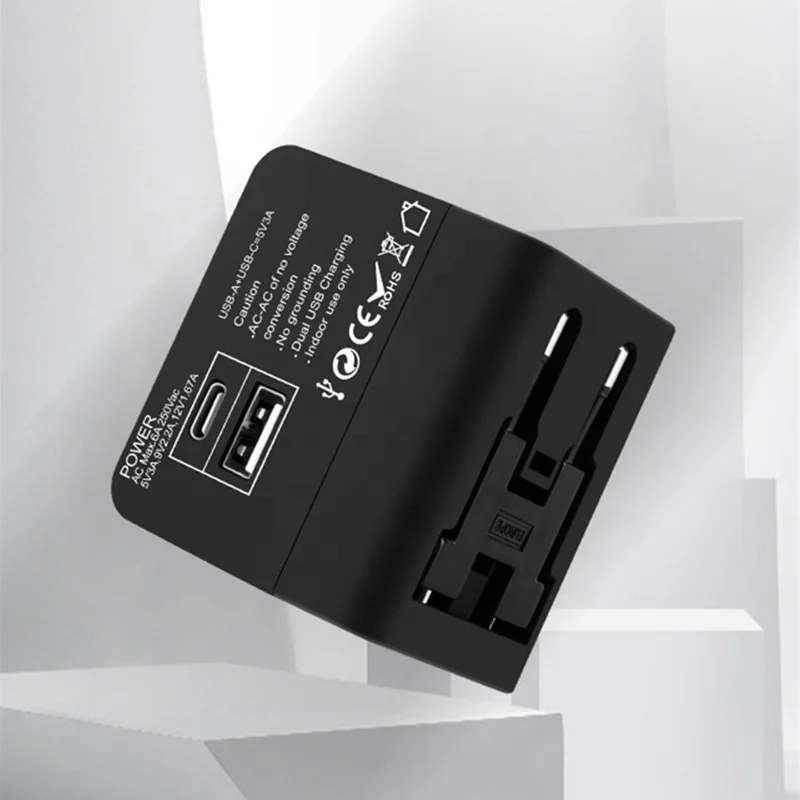 Gambar produk COKYI Travel Adaptor Universal Plug EU UK US/AUST 2.1A USB A USB C - C021