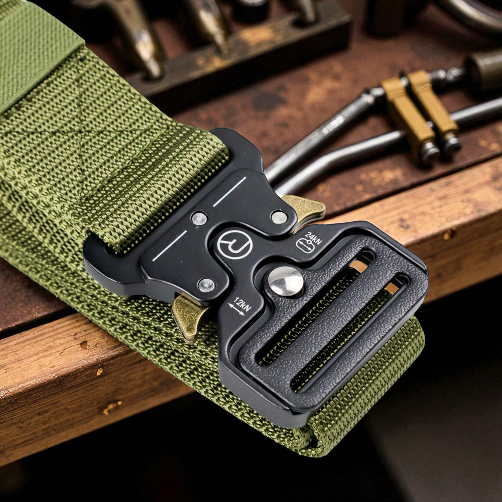 Gambar produk Rhodey Tali Ikat Pinggang Canvas Military Tactical Fast Unlock 1.2M - MU055