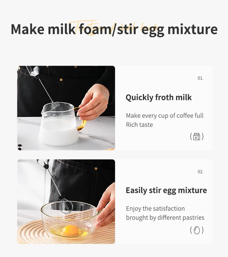 Gambar produk FMA Hand Mixer Mini Pengocok Telur Kopi Milk Frother 1200mAh - FM-NPW