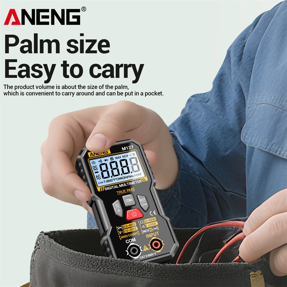 Gambar produk ANENG Digital Multimeter Voltage Tester AC/DC NCV Flash 4000 Counts - M127