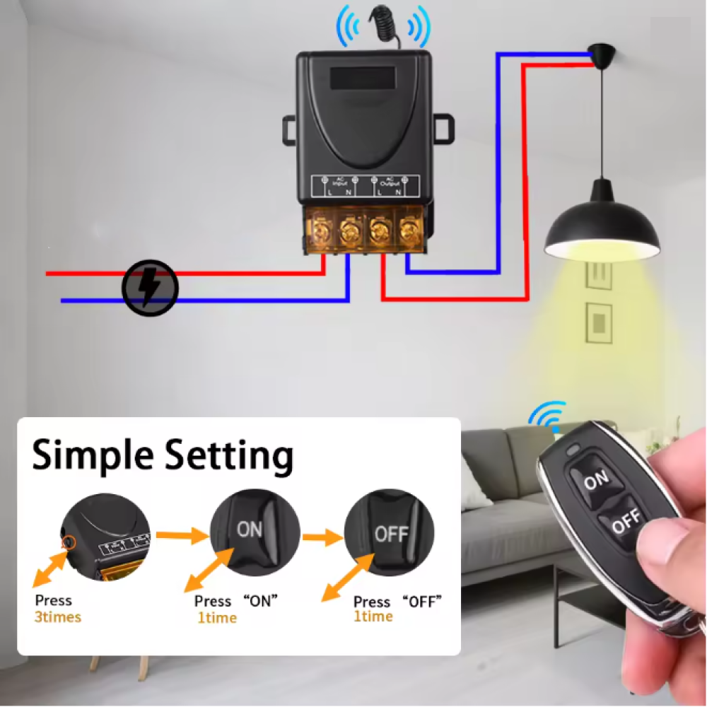 Gambar produk AMMTOO Universal Wireless Remote Control 433MHz 220V Remot Kontrol 4 PCS - YL-AC02A