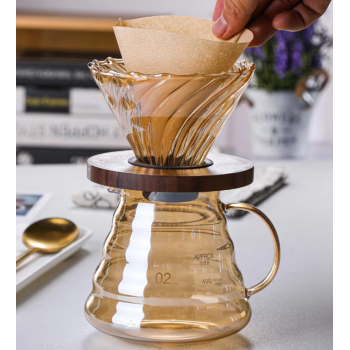 Gambar produk PERFFEE Teko Kopi Coffee Server V60 Drip Pour Borosilicate Glass 600ml - V02