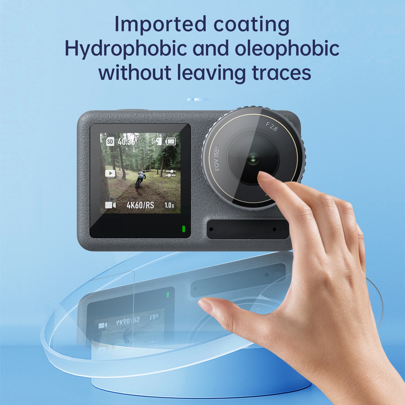 Gambar produk TELESIN Tempered Glass Protective Film 2.5D for DJI Osmo Action 5 Pro - S6-FLM-13-TDJ