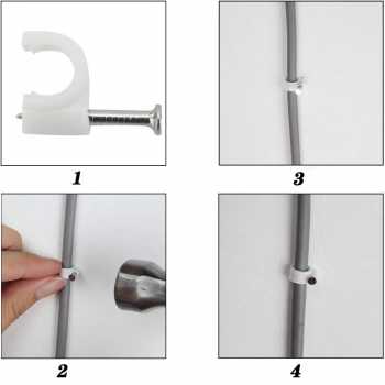 Gambar produk YUEQING Klip Kabel Cable Clip Round Wire Management Electrical 100 PCS 4mm - YQ801