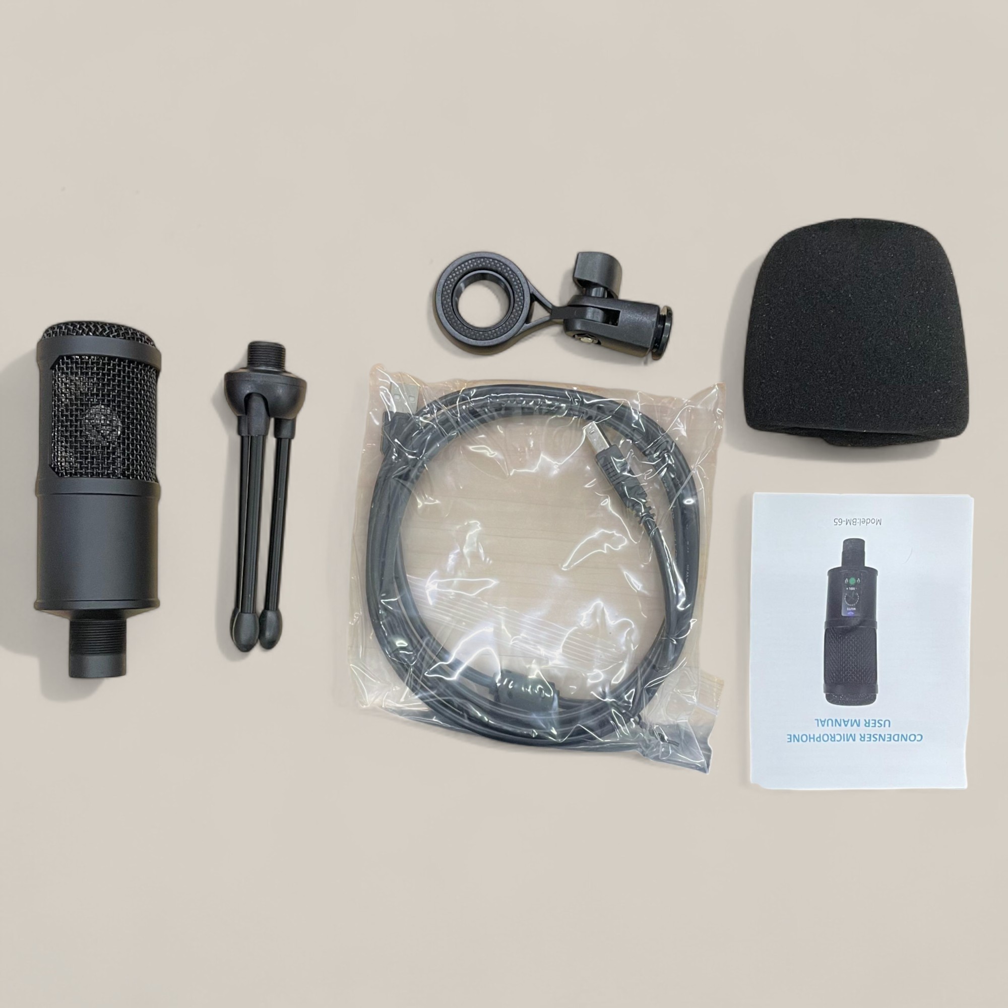 Gambar produk Marsnaska Mikrofon Kondenser USB Condenser Microphone with Stand - BM-65