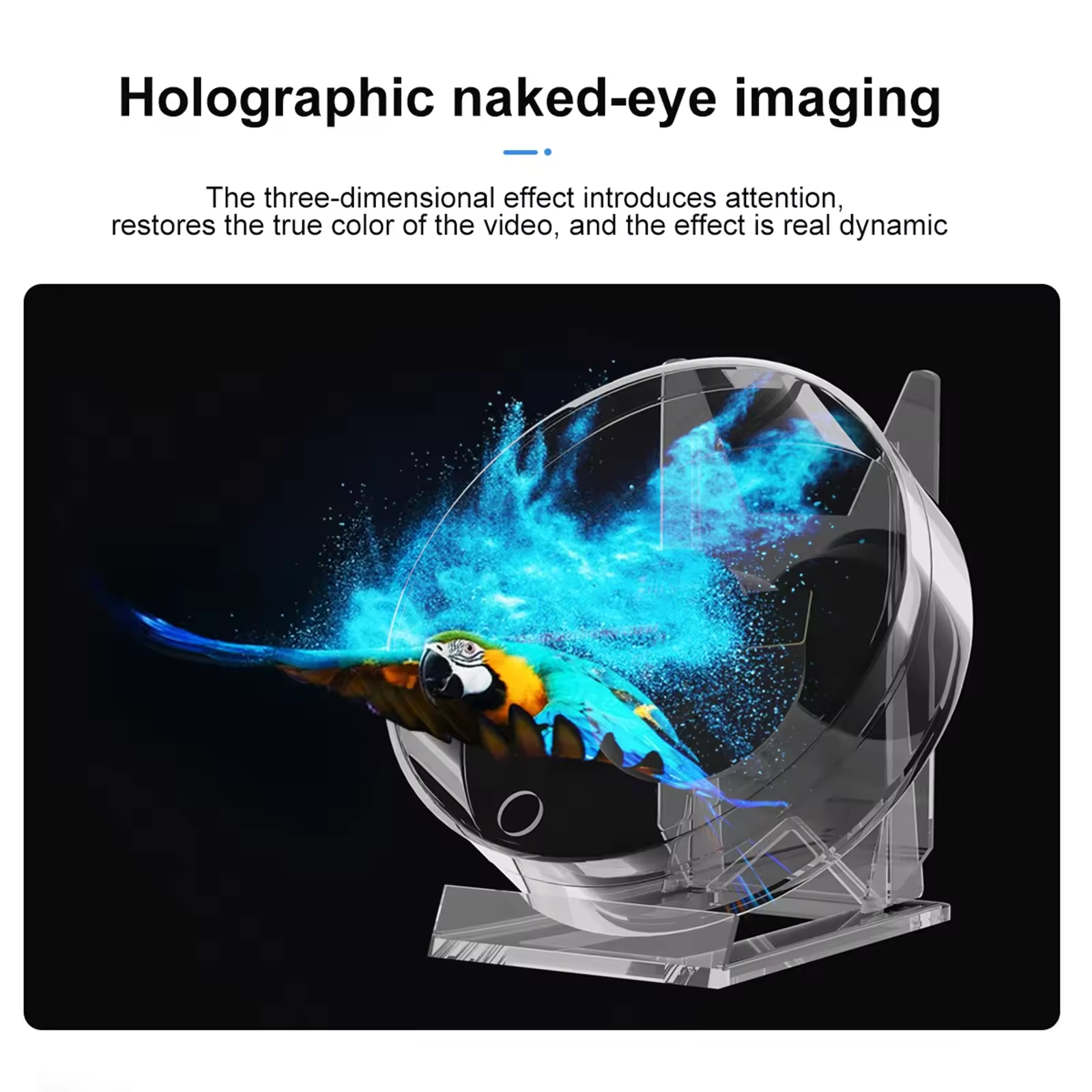 Gambar produk FMA Mini 3D Holographic Projector Fan Desktop LED Built-in Audio - PD13