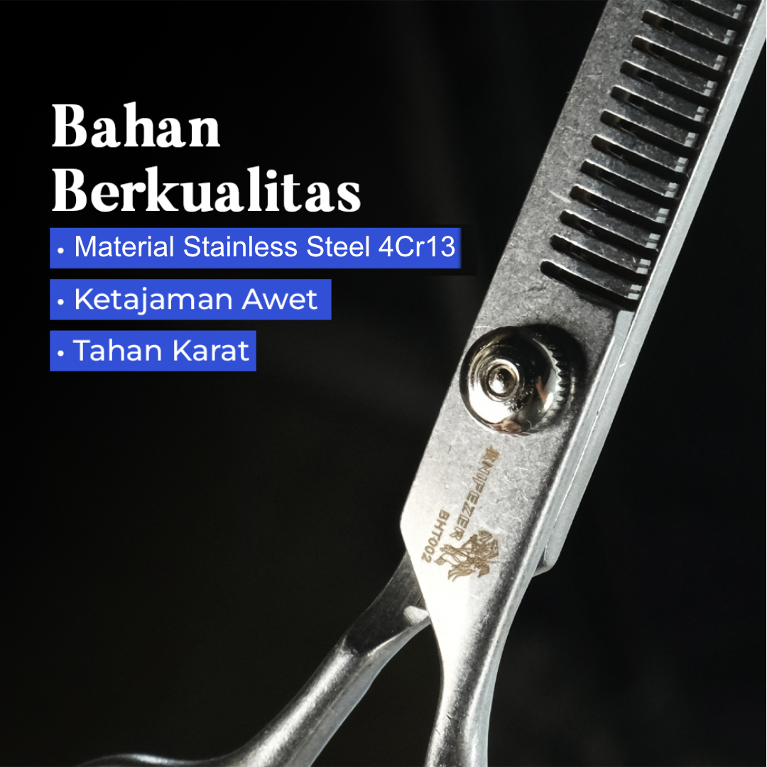Gambar produk KNIFEZER Gunting Sasak Rambut Full Stainless Steel - BHT002