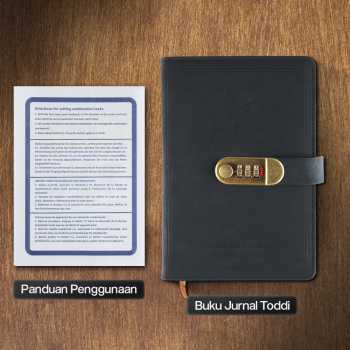 Gambar produk Toddi Buku Jurnal Leather Notebook Diary 80GSM 265 Halaman with Lock - TD-A5