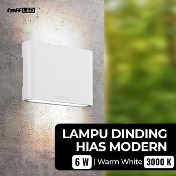 TaffLED Lampu Dinding Hias Modern Aluminium Waterproof Warm White 6W - RF-01