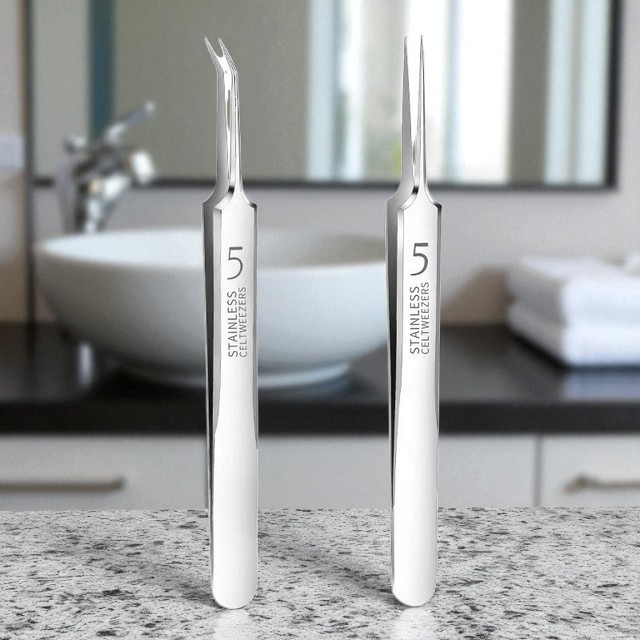 Gambar produk LISM Pinset Alat Pembersih Komedo Jerawat Facial Tweezers 2 PCS - L117