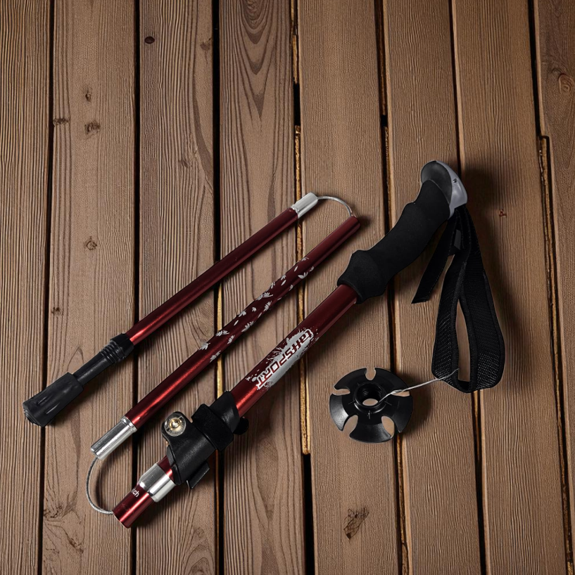 Gambar produk TaffSPORT Tongkat Hiking Lipat Trekking Pole Aluminium Alloy 130cm - TF13