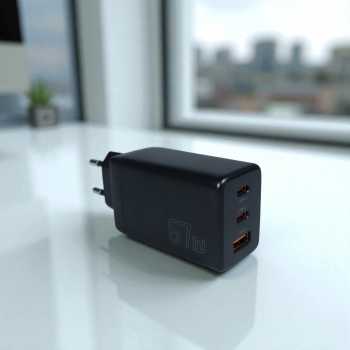 Gambar produk ESSAGER Kepala Charger USB Fast Charging Multi Port 67W GaN QC4.0 - ECT67W-LJB01-Z