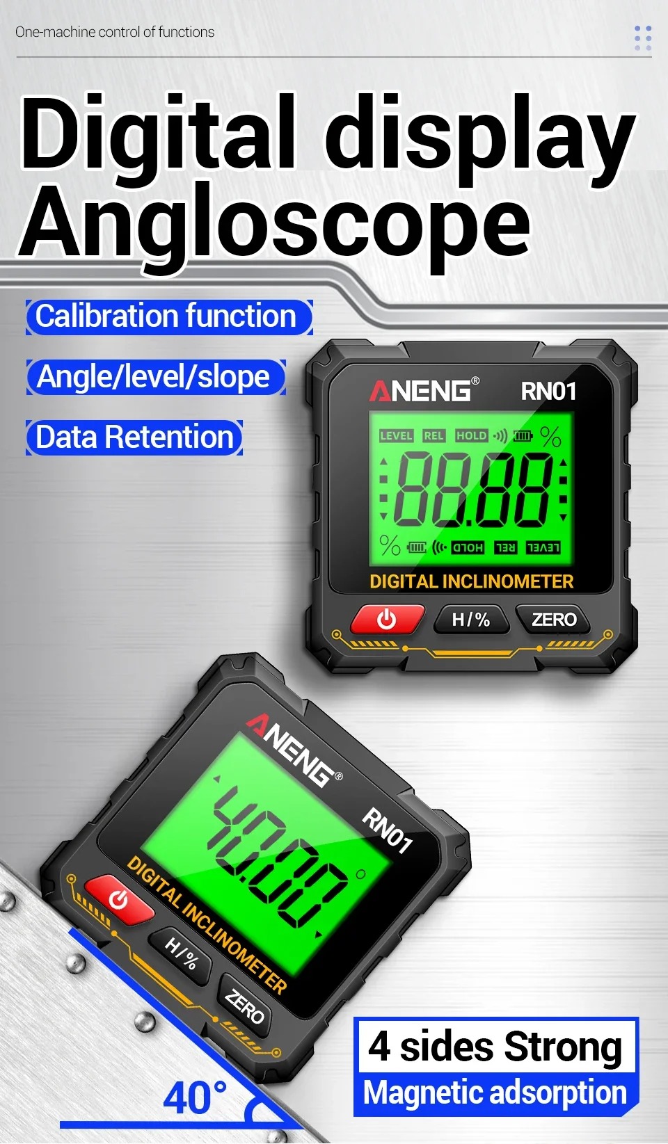 Gambar produk Aneng Angle Finder Digital Angloscope Protractor Inclinometer Magnet - RN01
