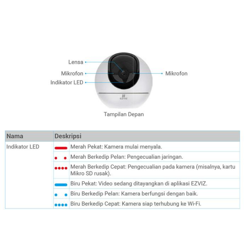Gambar produk EZVIZ Kamera CCTV PTZ WiFi Smart IP Camera AI Tracking 3K 5MP - H6
