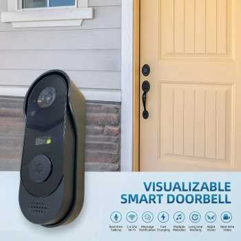 LISTAP Bel Pintu Kamera Video Doorbell WiFi Visual Intercom 1000mAh - LS45
