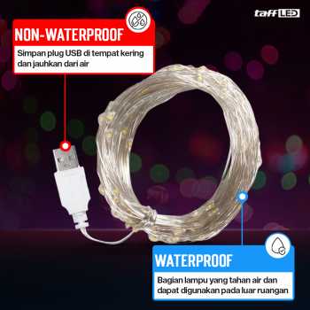Gambar produk TaffLED Lampu Hias String Lights Waterproof USB Power 50 LED 5M - SZ