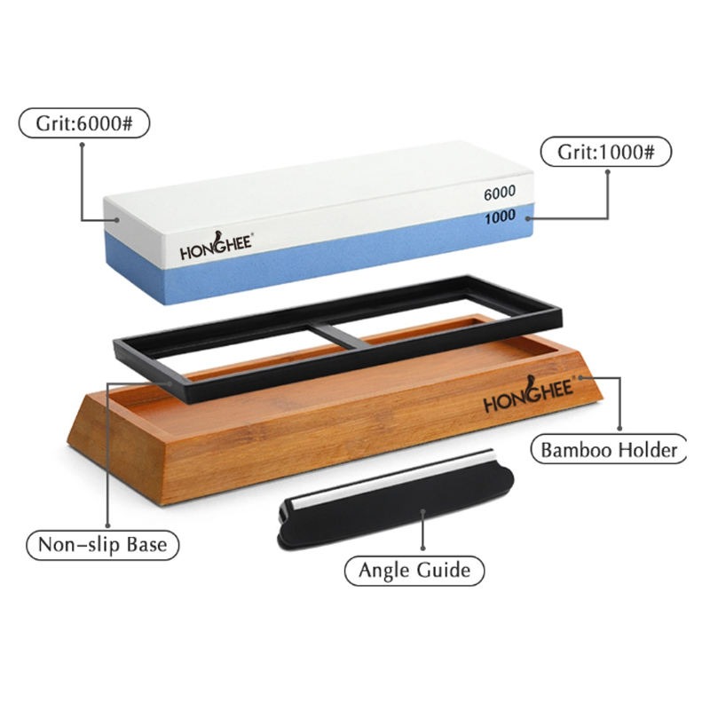 Gambar produk Honghee Batu Asah Pisau Whetstone Knife Sharpener 2 Side 1000/6000 - H1060