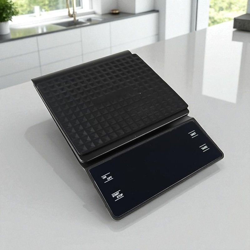 Gambar produk SCALI Timbangan Kopi Digital Timer Coffee Scale Rechargeable 3kg 0.1g - EK6002