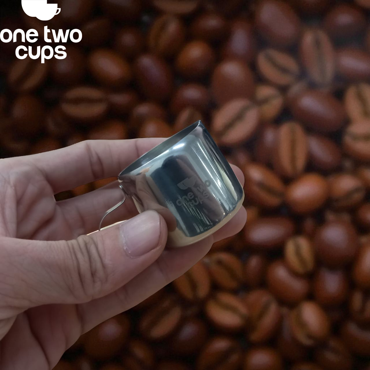 Gambar produk One Two Cups Gelas Milk Jug Kopi Espresso Latte Art Stainless Steel 1oz - S06HG
