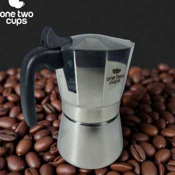 Gambar produk One Two Cups Moka Pot Italian Espresso Coffee Maker Stainless Steel 300ml - W-767