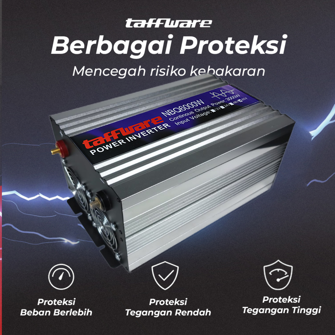 Gambar produk Taffware Power Inverter Mobil Pure Sine Wave DC 60V to AC 220V 6000W - NBQ6000W