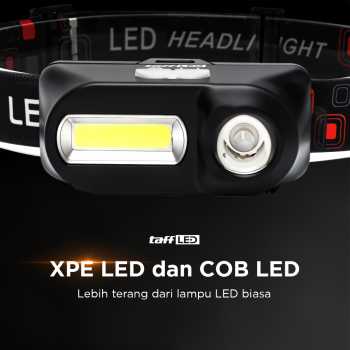 Gambar produk TaffLED Headlamp Flashlight Headlight LED 3 Modes XPE COB - KX-1804