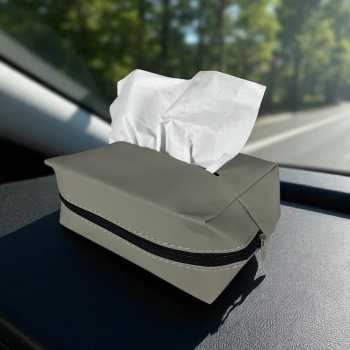 KUSH Tempat Tisu Mobil Multifunctional Car Tissue Box Nappa Leather - K-7