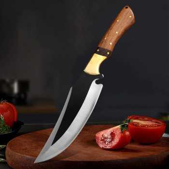 GuanQi Pisau Daging Carbon Steel Forged Butcher Knife with Case - G245