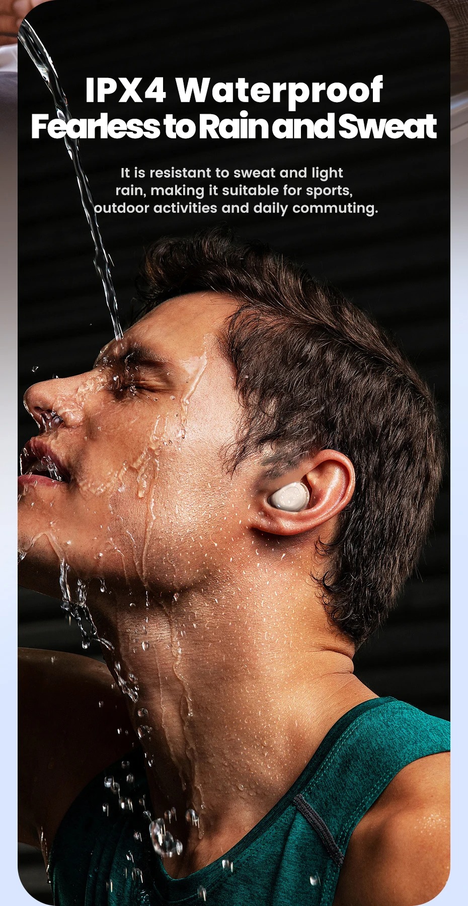 Gambar produk Toocki Earphone Bluetooth 5.3 TWS In-ear ENC Waterproof IPX4 - TQ-EJ12