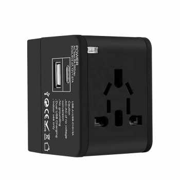 COKYI Travel Adaptor Universal Plug EU UK US/AUST 2.1A USB A USB C - C021