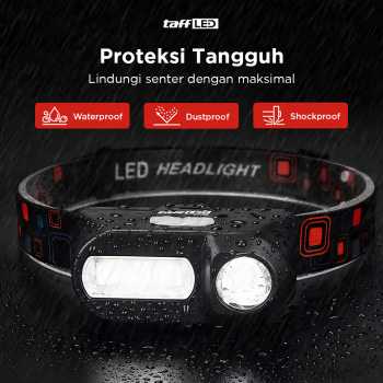 Gambar produk TaffLED Headlamp Flashlight Headlight LED 3 Modes XPE COB - KX-1804