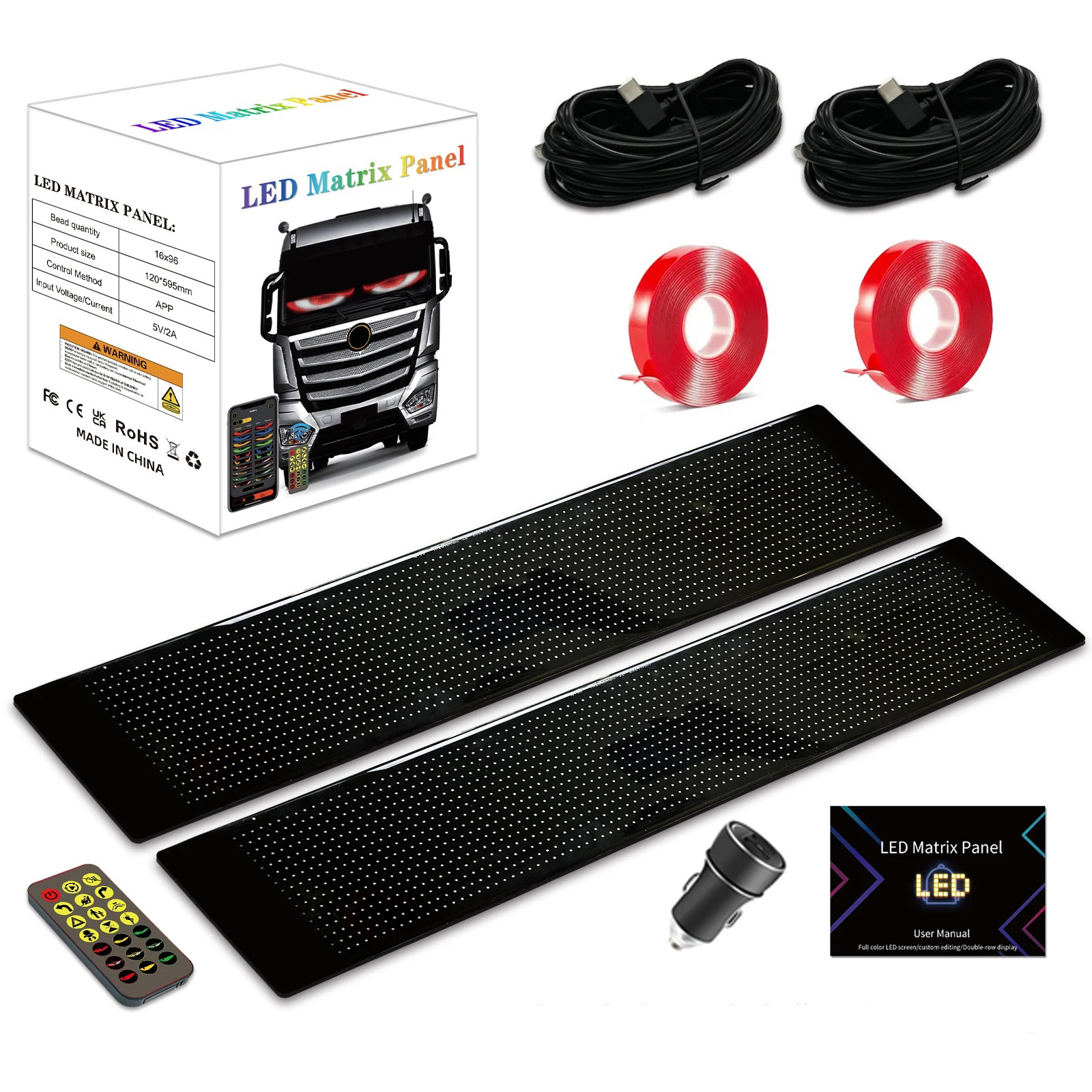 Gambar produk FITIO LED Matrix Panel Bluetooth Flexible Waterproof 34.8x10.2cm 2 PCS - F34