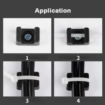 Gambar produk YUEQING Dudukan Kabel Ties Tie Mount Cord Organizer 100 PCS - HC-1