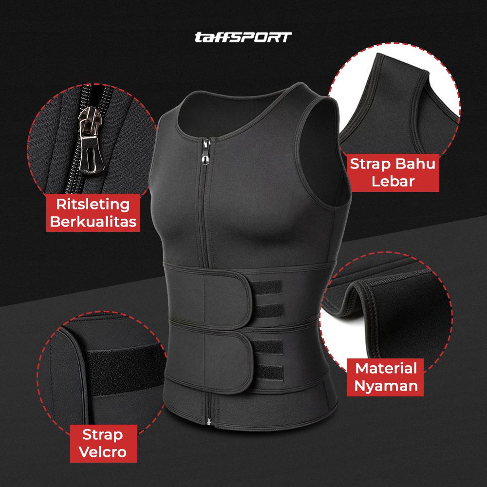 Gambar produk TaffSPORT Korset Pembentuk Badan Pria Waist Fat Burner Double Velcro L - MWL10