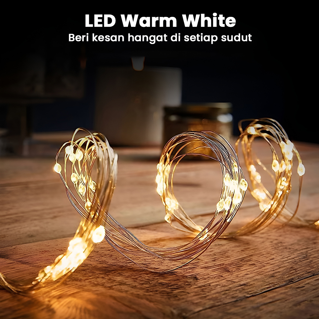 Gambar produk OKAL Lampu Hias Tumblr String Lights 50 LED 7M with Solar Panel - OKLED7