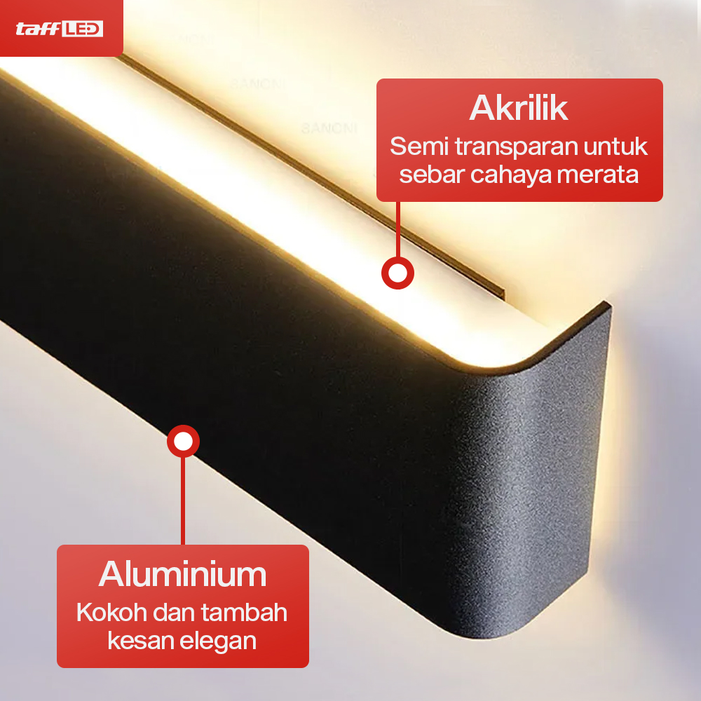 Gambar produk TaffLED Lampu Dinding Hias Minimalis LED Wall Lamp Aluminium 12W Warm White - B1001