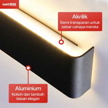 Gambar produk TaffLED Lampu Dinding Hias Minimalis LED Wall Lamp Aluminium 12W Warm White - B1001