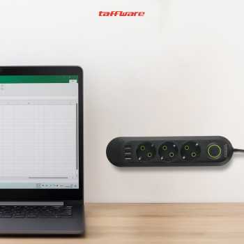 Gambar produk Taffware Stop Kontak USB Port EU Plug 10A 110-250V 2500W 3 Lubang - QL-1071U / QL-1072U