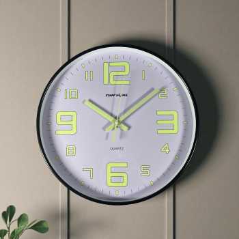 Gambar produk TaffHOME Jam Dinding Quartz Luminous Glow in The Dark Large Font 30cm - INU6