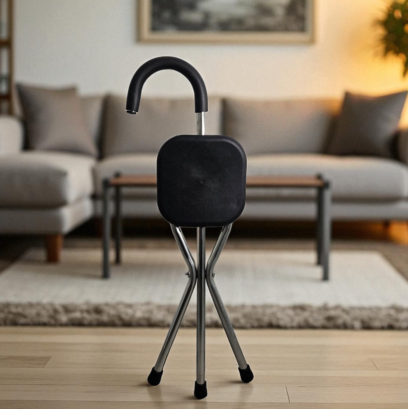 Gambar produk GAIWANZI Tongkat Jalan Kursi Lipat 2in1 Foldable Cane Chair Portable - GZD05