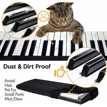 Gambar produk Abbys Cover Piano Keyboard Protector Silver Coated Oxford with 88 Keys - INU30