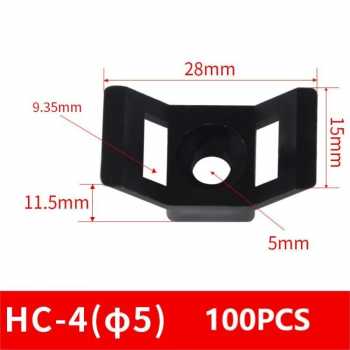 Gambar produk ZYCN Dudukan Kabel Ties Tie Mount Cord Organizer Saddle Shape 100 PCS - HC4-M5