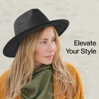 Gambar produk JIANGXIHUITIAN Topi Fedora Panama Laken Hat Jazz Classic Vintage - FS-219