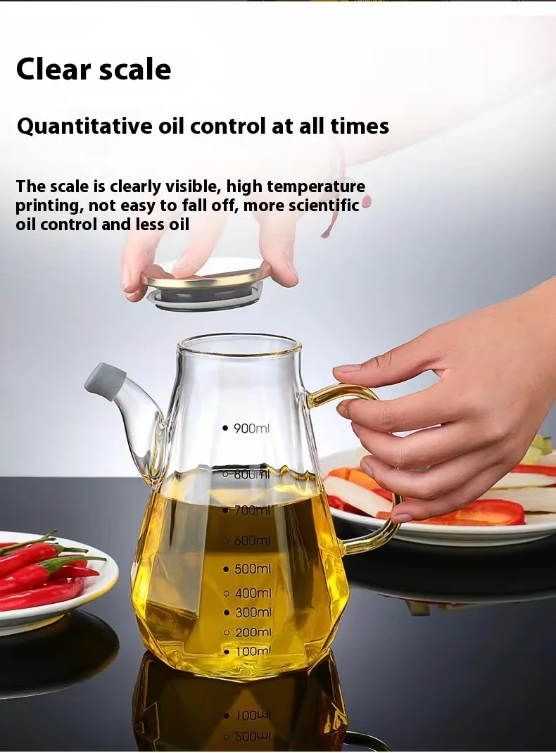Gambar produk FMA Botol Minyak Borosilicate Glass Oil Pot Leakproof Heat-Resistant 700ml - FM-3PL
