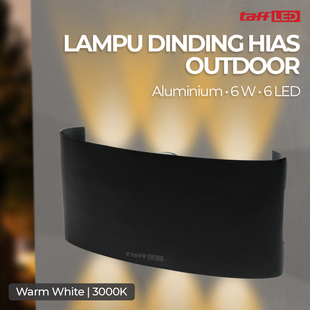 Gambar produk TaffLED Lampu Dinding Hias Outdoor Modern Aluminium 6W 6LED Warm White - D336-3