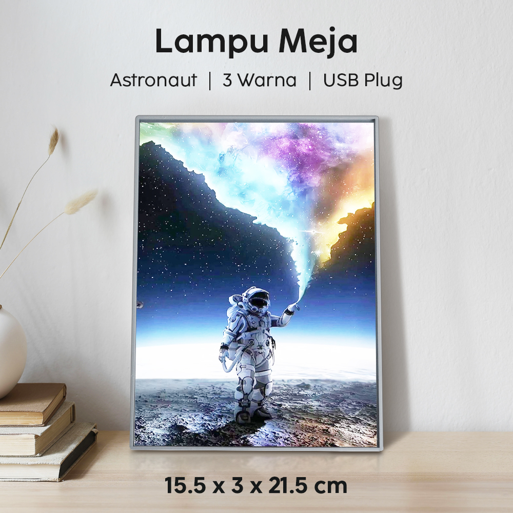 Gambar produk YORYZENG Lampu Meja Hias Lukisan 3in1 Color LED USB 21.5cm Astronaut - YY21